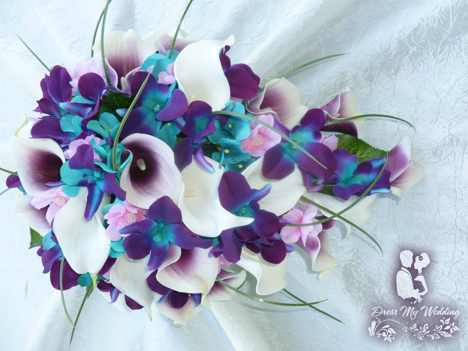 Dress My Wedding – Galaxy orchid bouquet with cherry blossoms