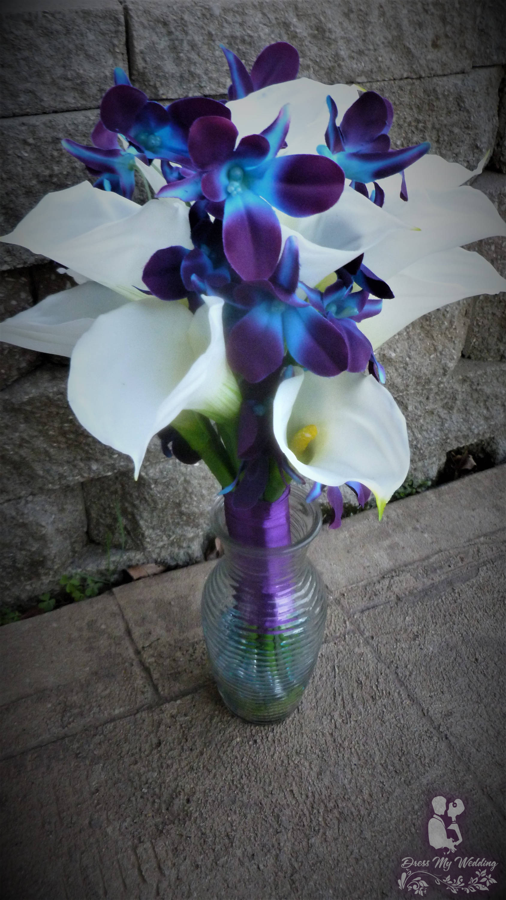Dress My Wedding – Calla lily and galaxy orchid bouquet