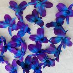 25 purple blue silk orchids