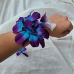 Galaxy orchid, real touch calla lily wrist corsage, purple blue orchid, artificial flowers, wrist corsages
