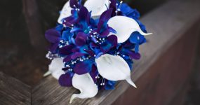 Galaxy orchid and calla lily bouquet
