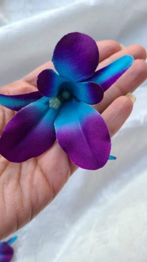 25 turquoise purple silk galaxy blooms - Image 3