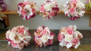 Real touch rose, fabric orchid bridesmaids bouquet, small bouquet - Image 4