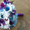 Purple blue galaxy orchid, purple picasso calla lily, blue picasso bridal bouquet, Stephanotis, turquoise - Image 4