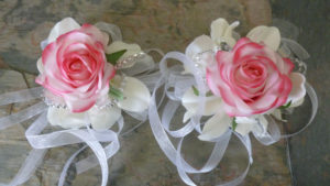 Real touch rose, orchid wrsit corsage, wristlet, for prom, bridesmaids, pink rose, white rose - Image 7