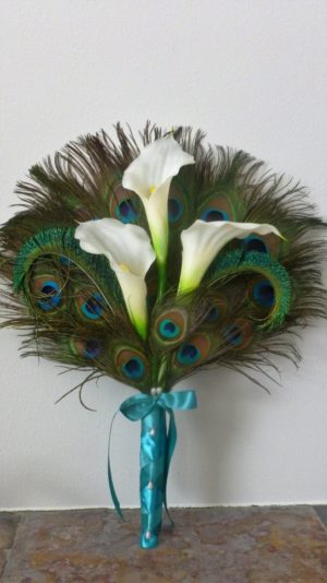 Calla lily peacock fan bouquet - Image 2