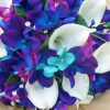 Galaxy orchid bridal bouquet, white real touch calla lilies - Image 2