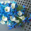 Blue purple silk orchid bouquet - Image 5