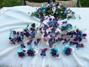 Galaxy orchid bouquet with cherry blossoms - Image 4