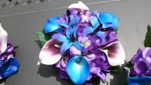 Purple and blue small hydrangea bouquet
