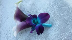 Picasso Calla lily galaxy orchid corsage, real touch calla lilies - Image 2