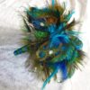 Peacock bridal bouquet, accented with rhinestones, floral feather bouquet - Image 5