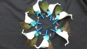 Peacock calla lily boutonniere,  customizable - Image 2
