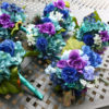 Bridesmaids bouquet, purple, royal blue, teal artificial flower bouuquet