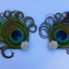 Pair of peacock shoe clip, feather shoe clip, shoe accessory,bridal shoe clips, bridesmaids shoe clips - Image 2