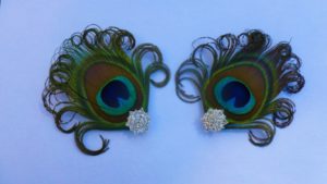 Pair of peacock shoe clip, feather shoe clip, shoe accessory,bridal shoe clips, bridesmaids shoe clips - Image 2
