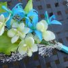 Blue and green lily bouquet