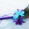Flower girl wand, fairy wand, orchid, peacock feather wand, purple, turquoise, wedding wand - Image 2