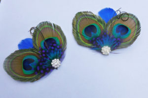 Peacock shoe clips, Customizable