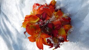 Orange tiger lily autumn bouquet - Image 2