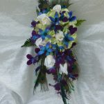 Cascading galaxy orchid bridal bouquet