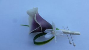 Picasso calla boutonnière, button hole, real touch calla, groomsmen, groom, artificial flower - Image 4