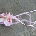 Flower girl wand, calla lily wand white, soft pink orchids, blush, real touch  calla