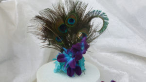 Peacock galaxy orchid cake topper 3 pieces, purple blue orchid cake topper, singapore orchids - Image 3