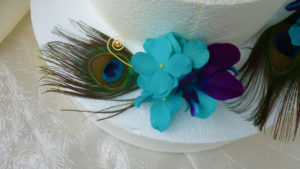 Peacock galaxy orchid cake topper 3 pieces, purple blue orchid cake topper, singapore orchids - Image 4