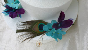 Peacock galaxy orchid cake topper 3 pieces, purple blue orchid cake topper, singapore orchids - Image 5