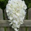 Ivory, cream cascading bridal bouquet with added hydrangas - Image 3