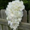 Ivory, cream cascading bridal bouquet with added hydrangas - Image 5