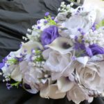 White purple country silk bridal bouquet