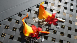 Calla lily, lily boutonniere, orange calla lily, yellow, orange autumn theme, boutonniere, button hole - Image 3
