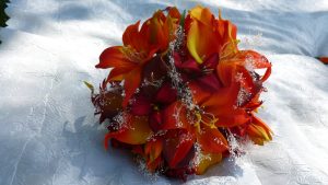 Orange tiger lily autumn bouquet