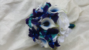 Galaxy orchid and turquoise bridal bouquet - Image 5