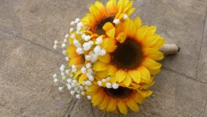 Sunflower bouquet with baby's breath, artificial flower bouquet, fall, rustic country bouquet, wedding, - Image 2