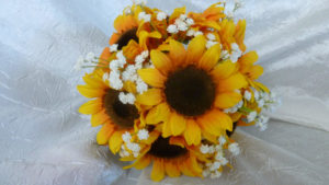 Sunflower bouquet with baby's breath, artificial flower bouquet, fall, rustic country bouquet, wedding, - Image 5