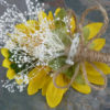 Sunflower corsage, boutonniere, button hole with baby's breath - Image 4
