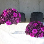 Plum, purple pillar decoratoion, wedding decoration, artificial flower arrangment, table decoration
