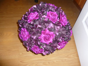 Plum, purple pillar decoratoion, wedding decoration, artificial flower arrangment, table decoration - Image 2