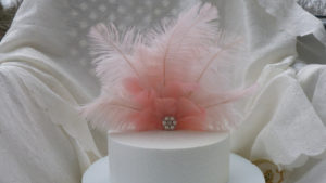 Ostrich feather blush pink cake topper - Image 3