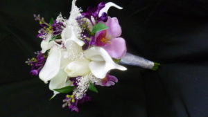 Tulip, calla, orchid, lilac, small bouquet, bridesmaid bouquet, real touch, fabric artificial flowers, lavender, lilac, purple