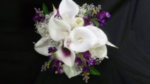 Tulip, calla, orchid, lilac, small bouquet, bridesmaid bouquet, real touch, fabric artificial flowers, lavender, lilac, purple - Image 2