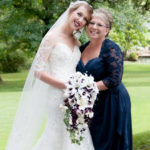 Cascading Plum bridal bouquet with casablanca lilies picasso calla lilies