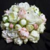 Real touch rose, peony, tulip bridal bouquet, rhinestone, blush, ivory, pink, latex flowers - Image 3