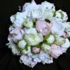 Real touch rose, peony, tulip bridal bouquet, rhinestone, blush, ivory, pink, latex flowers