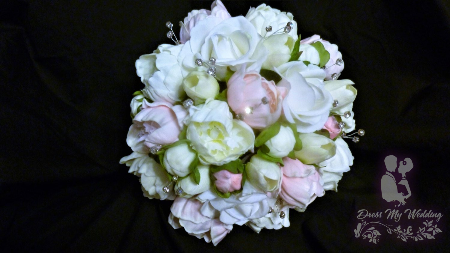Roses Peony Peonie Peonys Bride Wedding Bouquet Latex Real Touch Pink White 