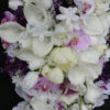 Cascading, calla, tulip, lilac, orchid bridal bouquet with baby's breath, roses - Image 3