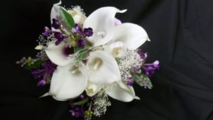 Tulip, calla, orchid, lilac, small bouquet, bridesmaid bouquet, real touch, fabric artificial flowers, lavender, lilac, purple - Image 4